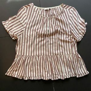 Madewell muted red and white striped blouse